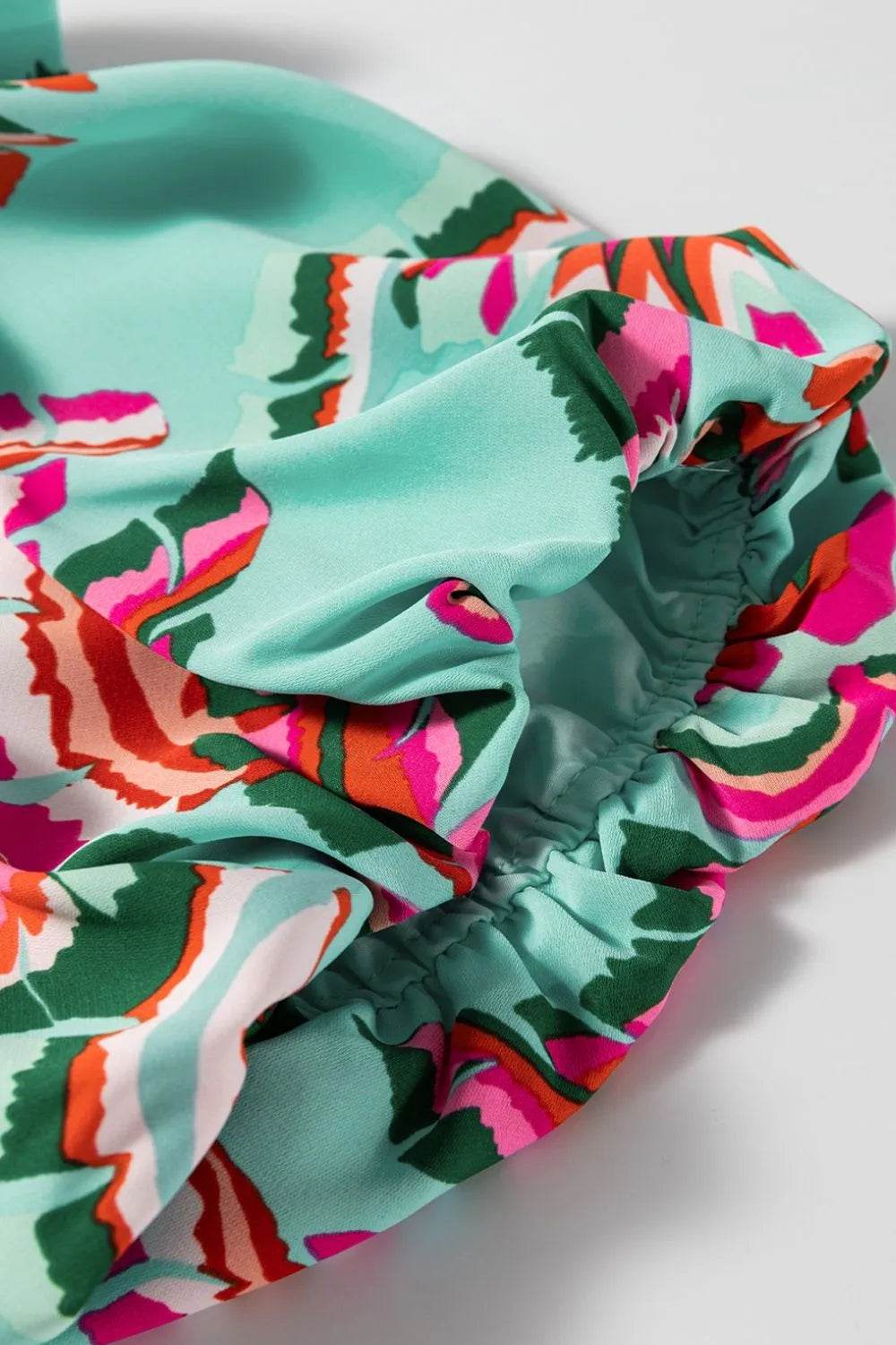 Abstract Tropical Palm Belted Shirtdress - MARIGOLD
