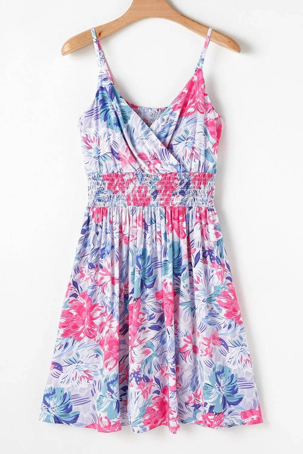 Floral Surplice Cami Mini Dress - MARIGOLD