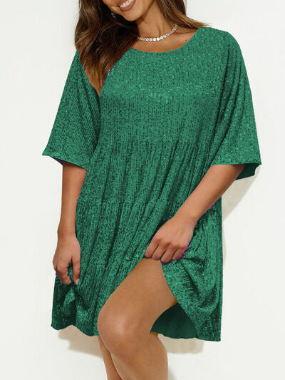 Sparkling Sequin Tiered Mini Dress - MARIGOLD