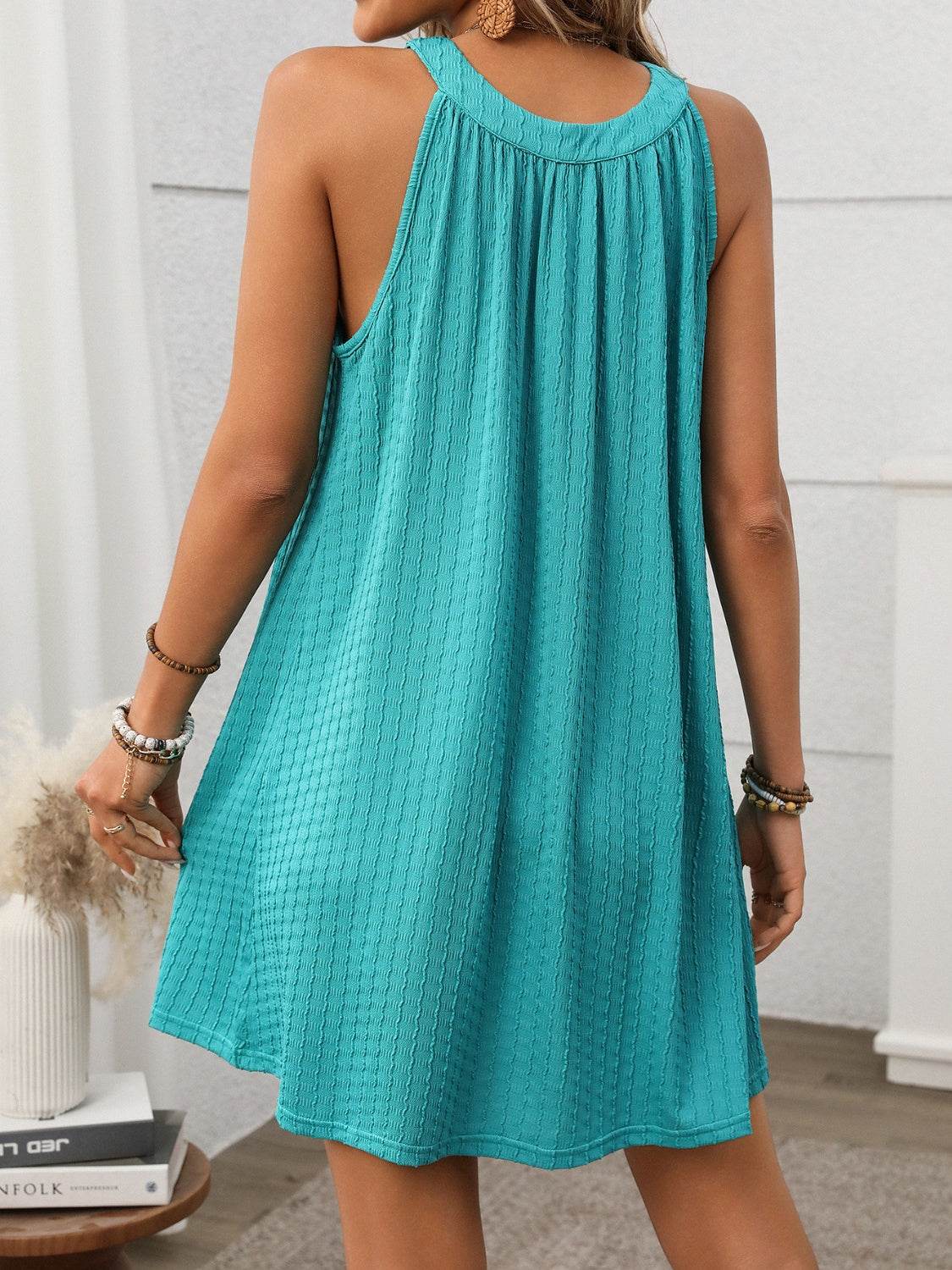 Grecian Neck Mini Dress - MARIGOLD