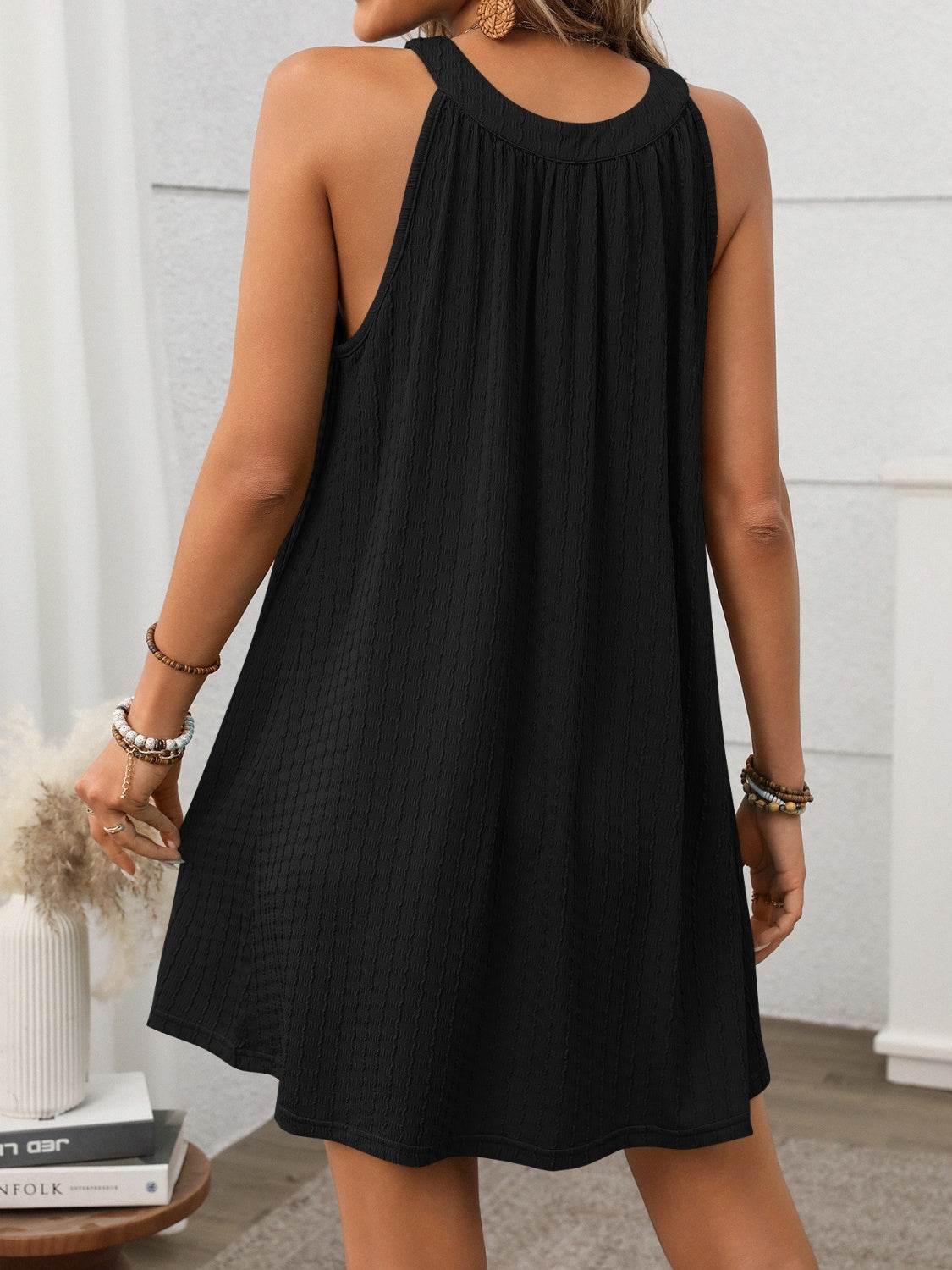 Grecian Neck Mini Dress - MARIGOLD