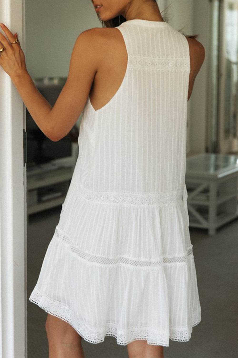 Half Button Sleeveless Mini Dress - MARIGOLD