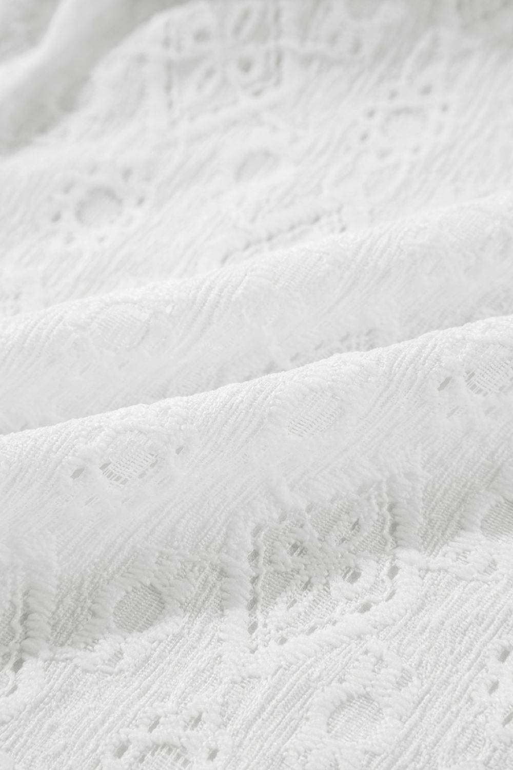 White Lace Halter Mini Dress with Tie Waist & Back Neck Tie - MARIGOLD