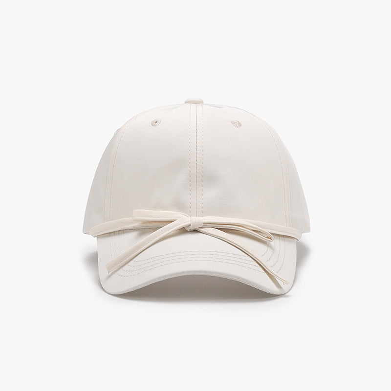 Bow Knot Cotton Baseball Cap - MARIGOLD