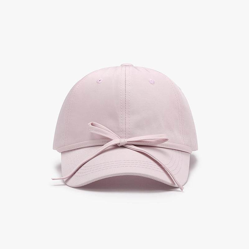 Bow Knot Cotton Baseball Cap - MARIGOLD