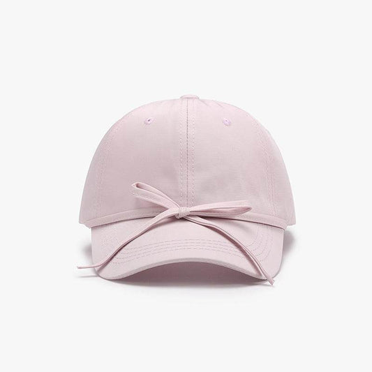 Bow Knot Cotton Baseball Cap - MARIGOLD