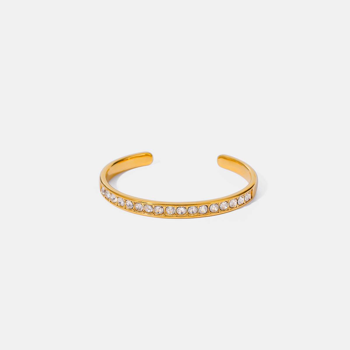 Elegant Zircon Inlaid Stainless Steel Bracelet - MARIGOLD