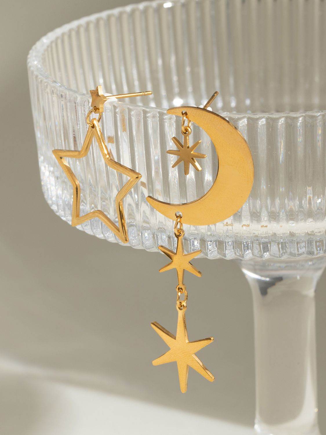 Moon & Star Dangle Earrings - MARIGOLD