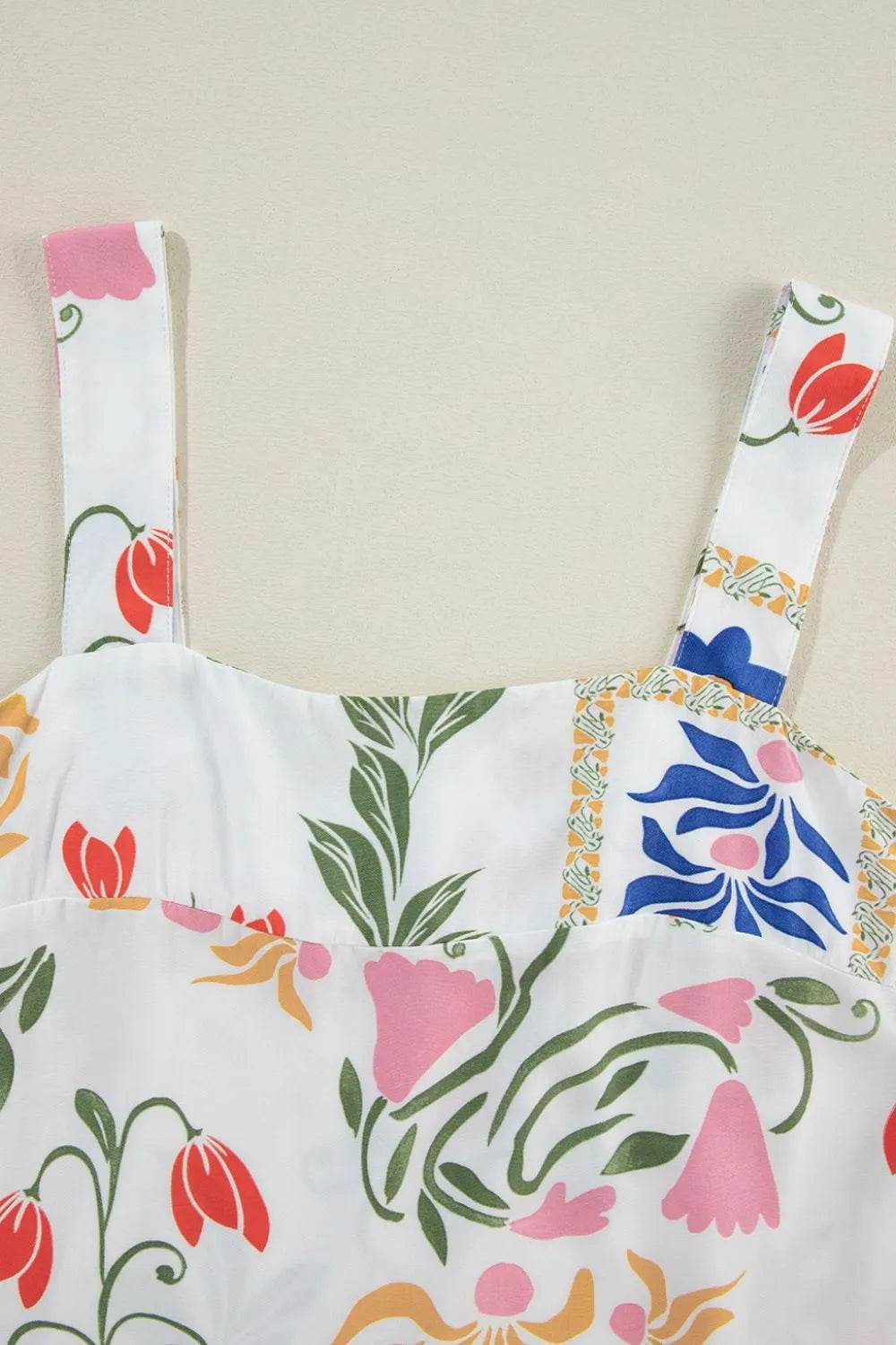 Relaxed Floral Vacation Set: Square Neck Top & Pants - MARIGOLD
