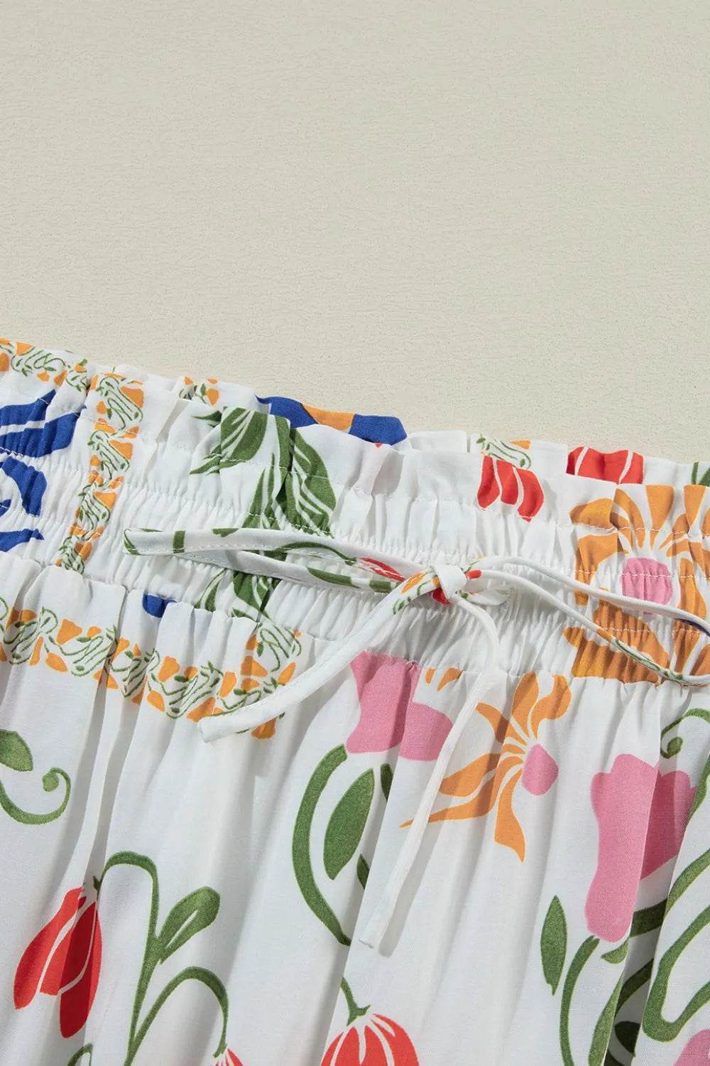 Relaxed Floral Vacation Set: Square Neck Top & Pants - MARIGOLD
