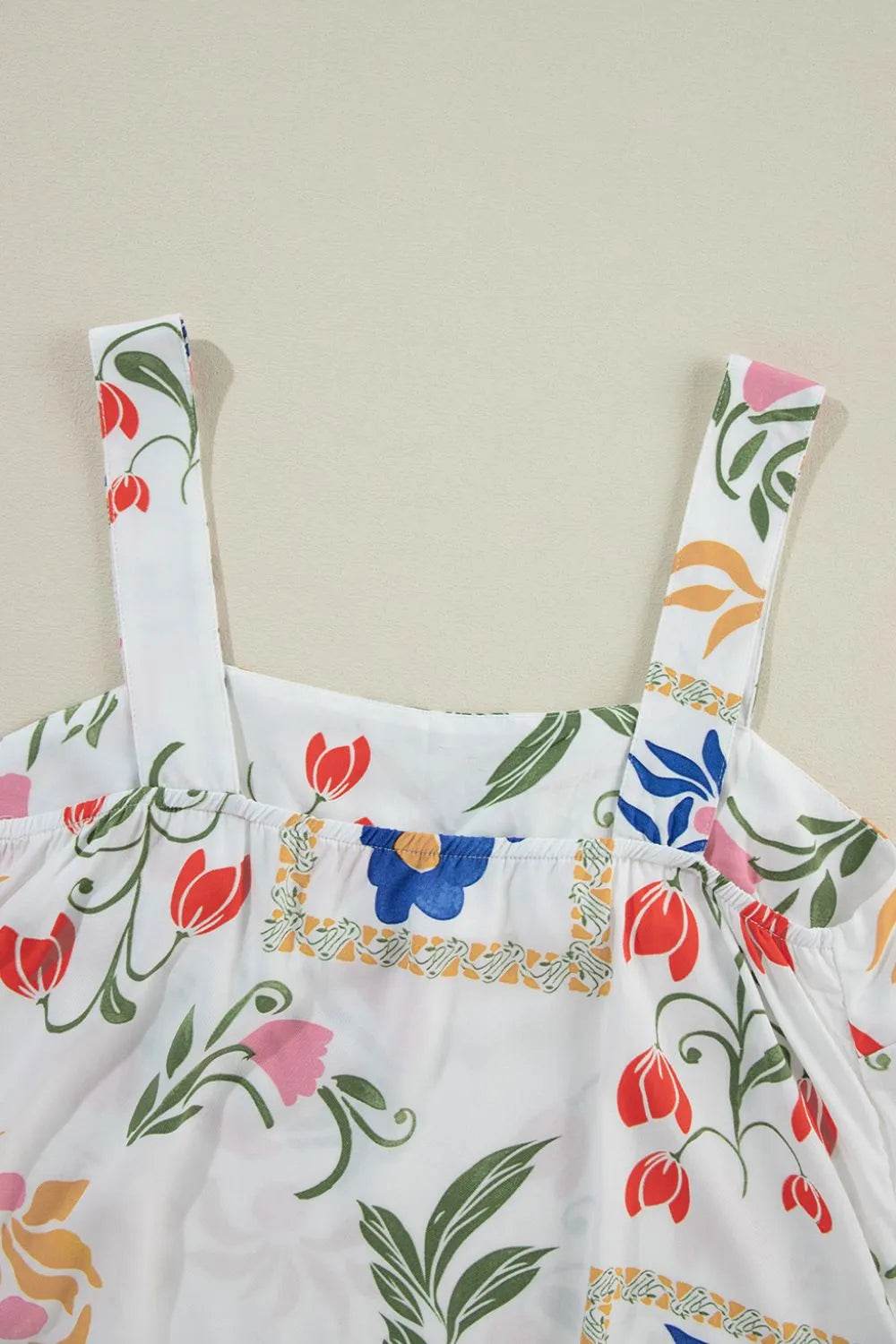 Relaxed Floral Vacation Set: Square Neck Top & Pants - MARIGOLD