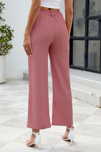 Pocketed High Waist Pants - MARIGOLD