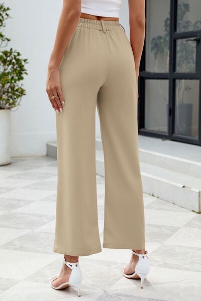 Pocketed High Waist Pants - MARIGOLD
