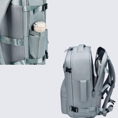 Multi-Handle Oxford Backpack with Pockets - MARIGOLD