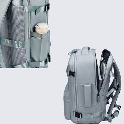 Multi-Handle Oxford Backpack with Pockets - MARIGOLD