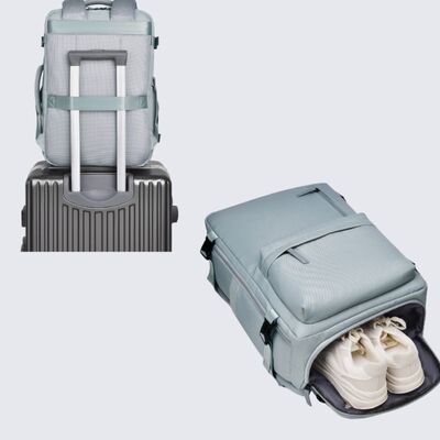 Multi-Handle Oxford Backpack with Pockets - MARIGOLD