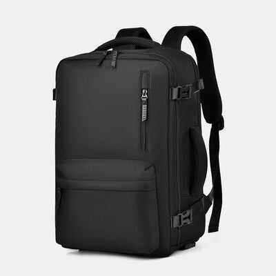 Multi-Handle Oxford Backpack with Pockets - MARIGOLD