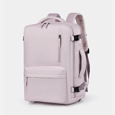 Multi-Handle Oxford Backpack with Pockets - MARIGOLD