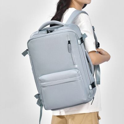 Multi-Handle Oxford Backpack with Pockets - MARIGOLD