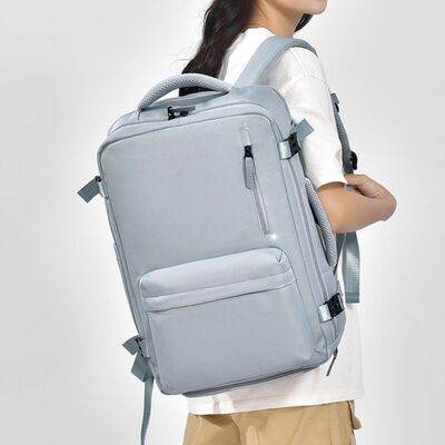 Multi-Handle Oxford Backpack with Pockets - MARIGOLD