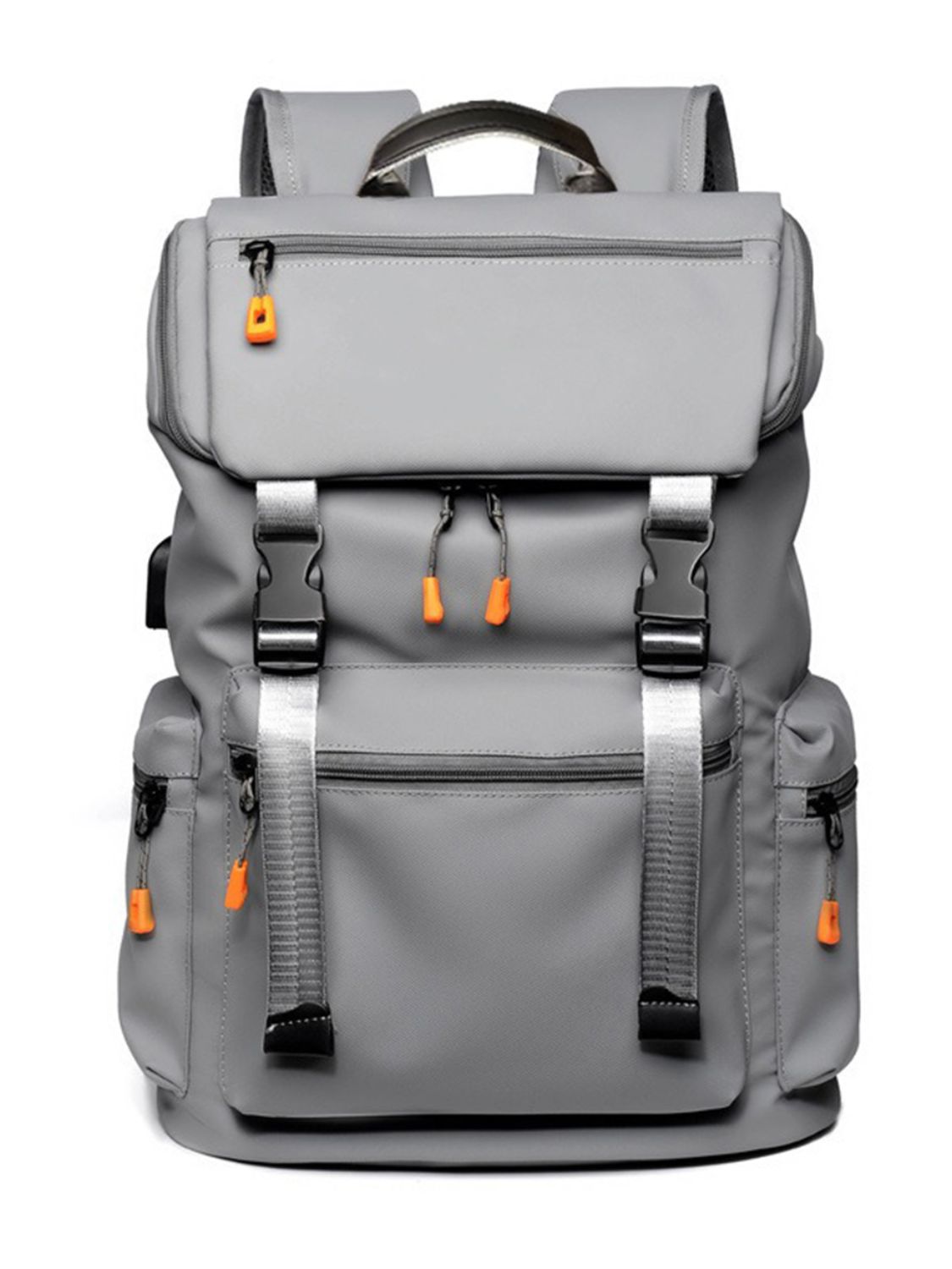 Oxford Cloth Multi-Pockets Backpack Bag - MARIGOLD