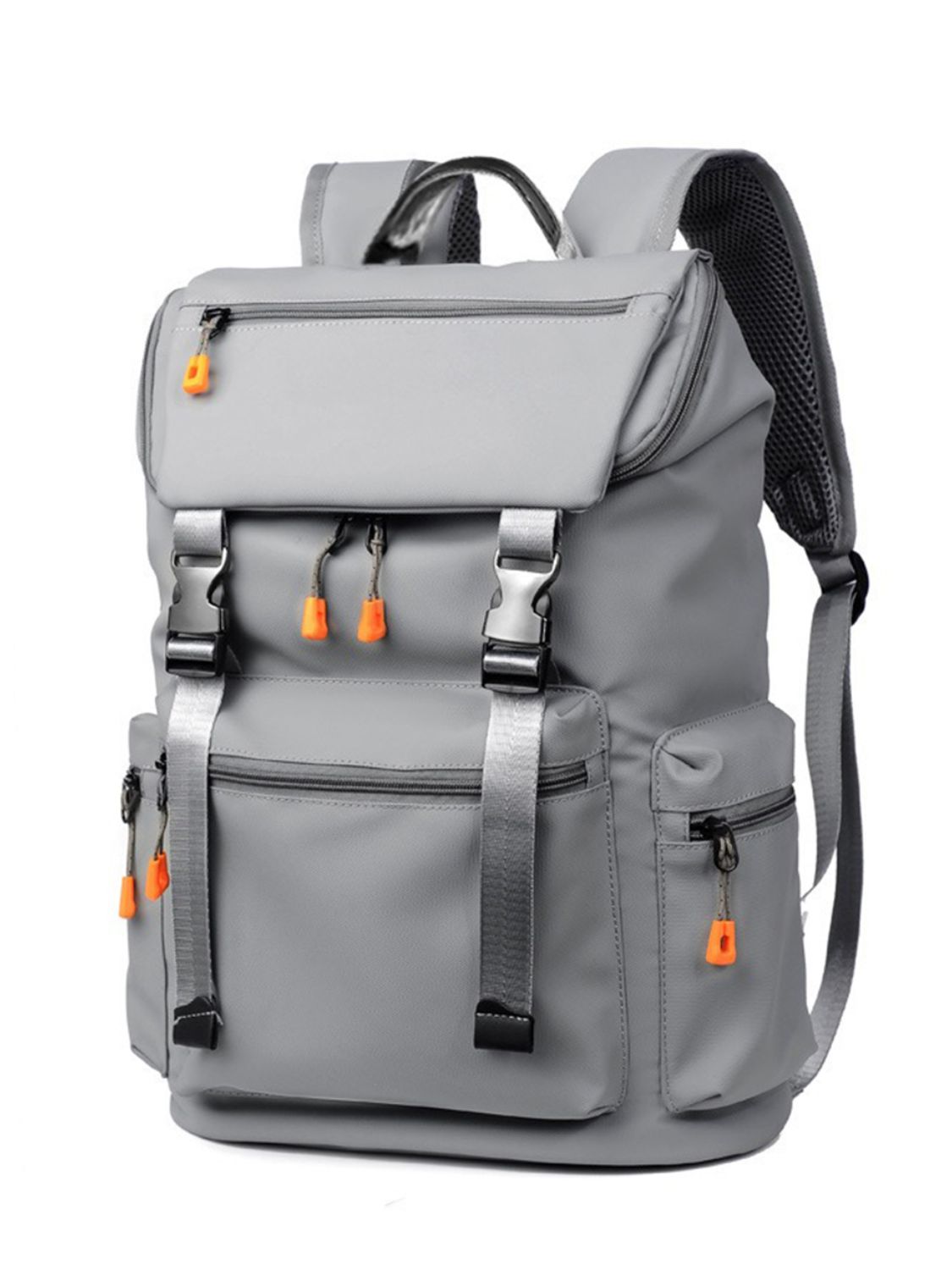 Oxford Cloth Multi-Pockets Backpack Bag - MARIGOLD