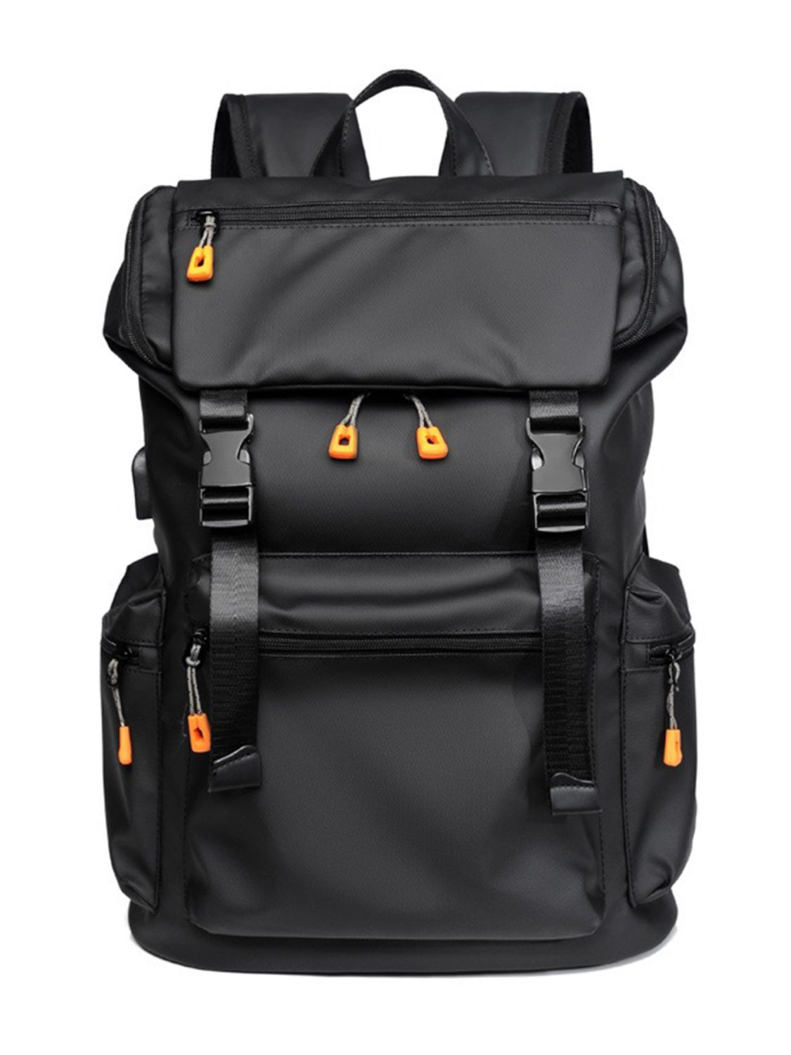 Oxford Cloth Multi-Pockets Backpack Bag - MARIGOLD