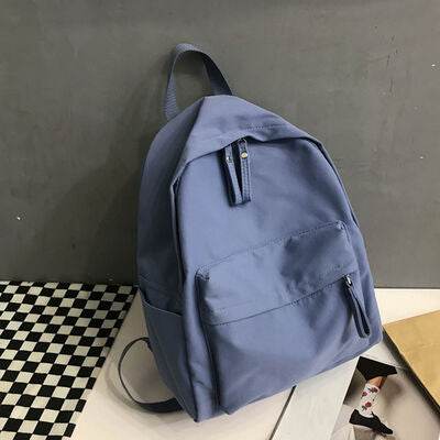 Minimalist Zip Cotton Backpack Bag - MARIGOLD