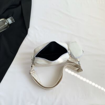 Diamond Stitch Crossbody Bag with Earphone Holder - MARIGOLD