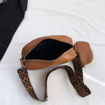 Diamond Stitch Crossbody Bag with Earphone Holder - MARIGOLD