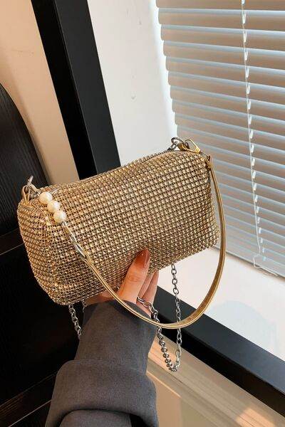 Openwork Crossbody Bag with Removable Strap - MARIGOLD
