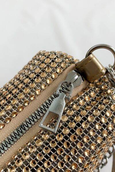 Openwork Crossbody Bag with Removable Strap - MARIGOLD