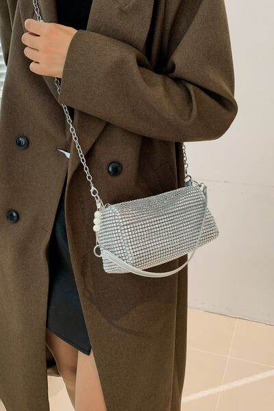 Openwork Crossbody Bag with Removable Strap - MARIGOLD