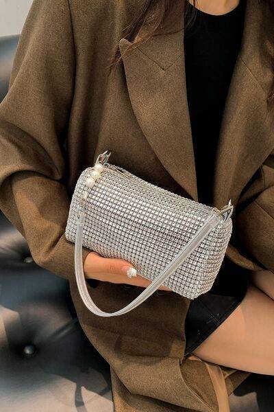 Openwork Crossbody Bag with Removable Strap - MARIGOLD