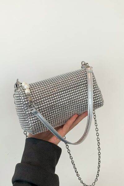 Openwork Crossbody Bag with Removable Strap - MARIGOLD