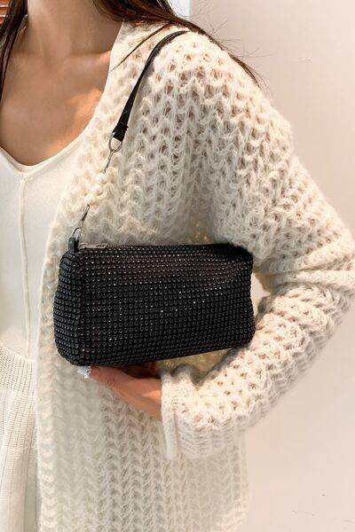 Openwork Crossbody Bag with Removable Strap - MARIGOLD