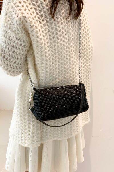 Openwork Crossbody Bag with Removable Strap - MARIGOLD