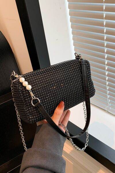 Openwork Crossbody Bag with Removable Strap - MARIGOLD