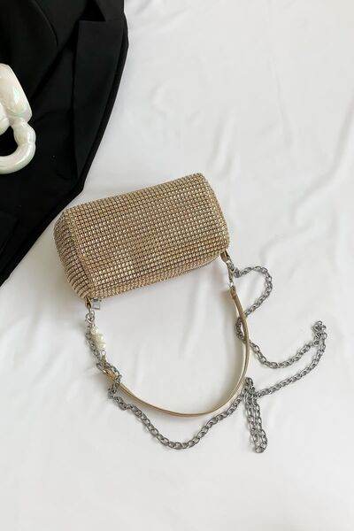 Openwork Crossbody Bag with Removable Strap - MARIGOLD