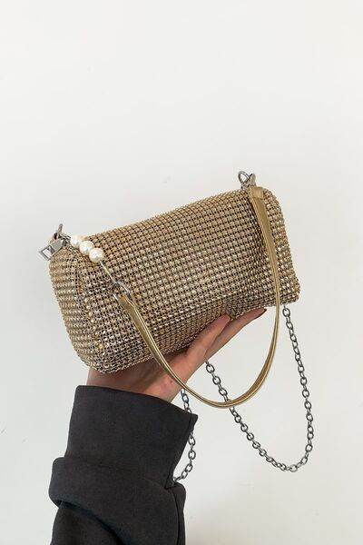 Openwork Crossbody Bag with Removable Strap - MARIGOLD