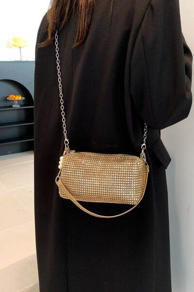 Openwork Crossbody Bag with Removable Strap - MARIGOLD