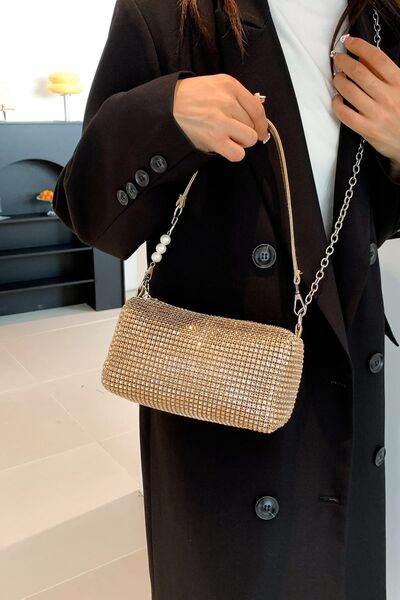 Openwork Crossbody Bag with Removable Strap - MARIGOLD