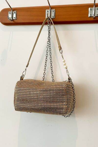 Openwork Crossbody Bag with Removable Strap - MARIGOLD