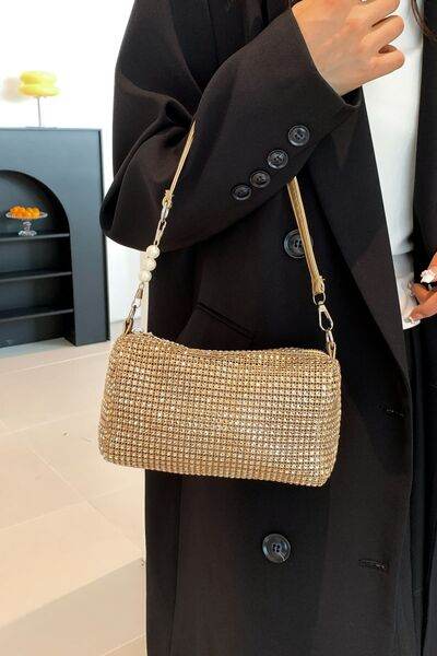 Openwork Crossbody Bag with Removable Strap - MARIGOLD