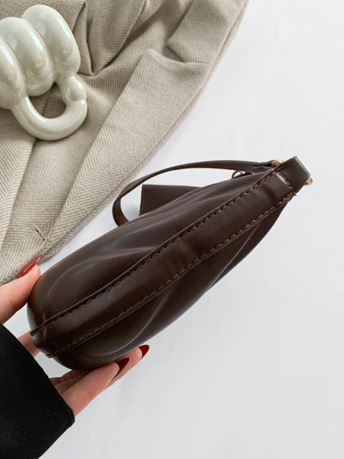 PU Leather Shoulder Bag with EarPods Bag - MARIGOLD