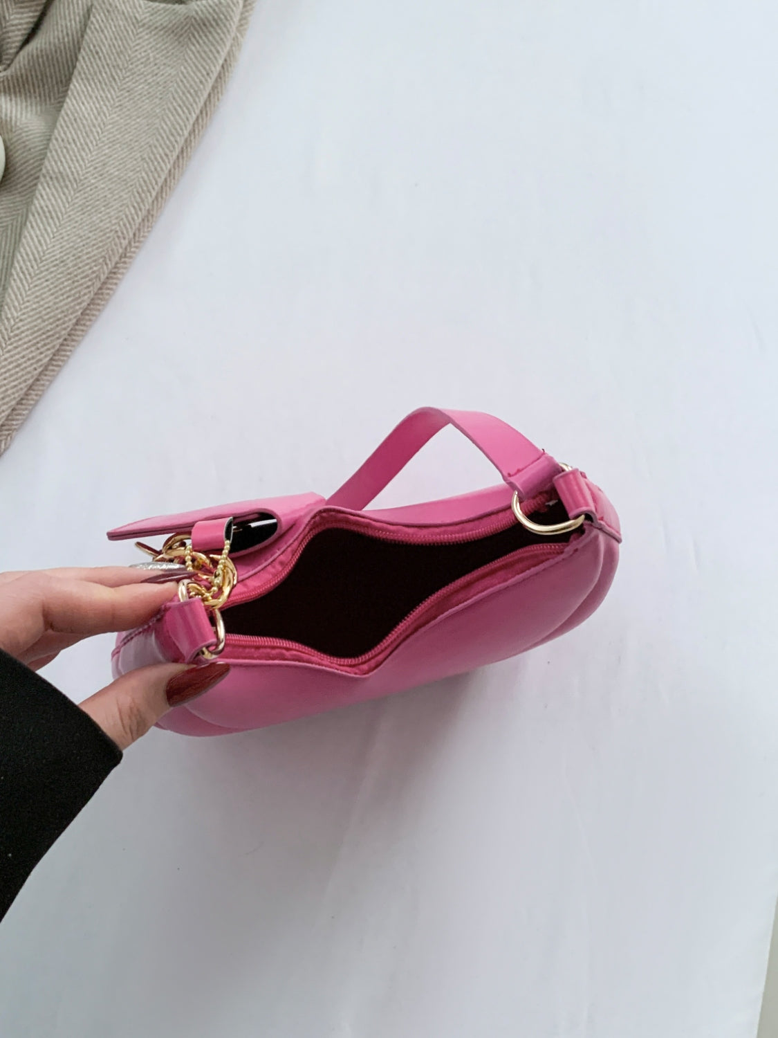PU Leather Shoulder Bag with EarPods Bag - MARIGOLD