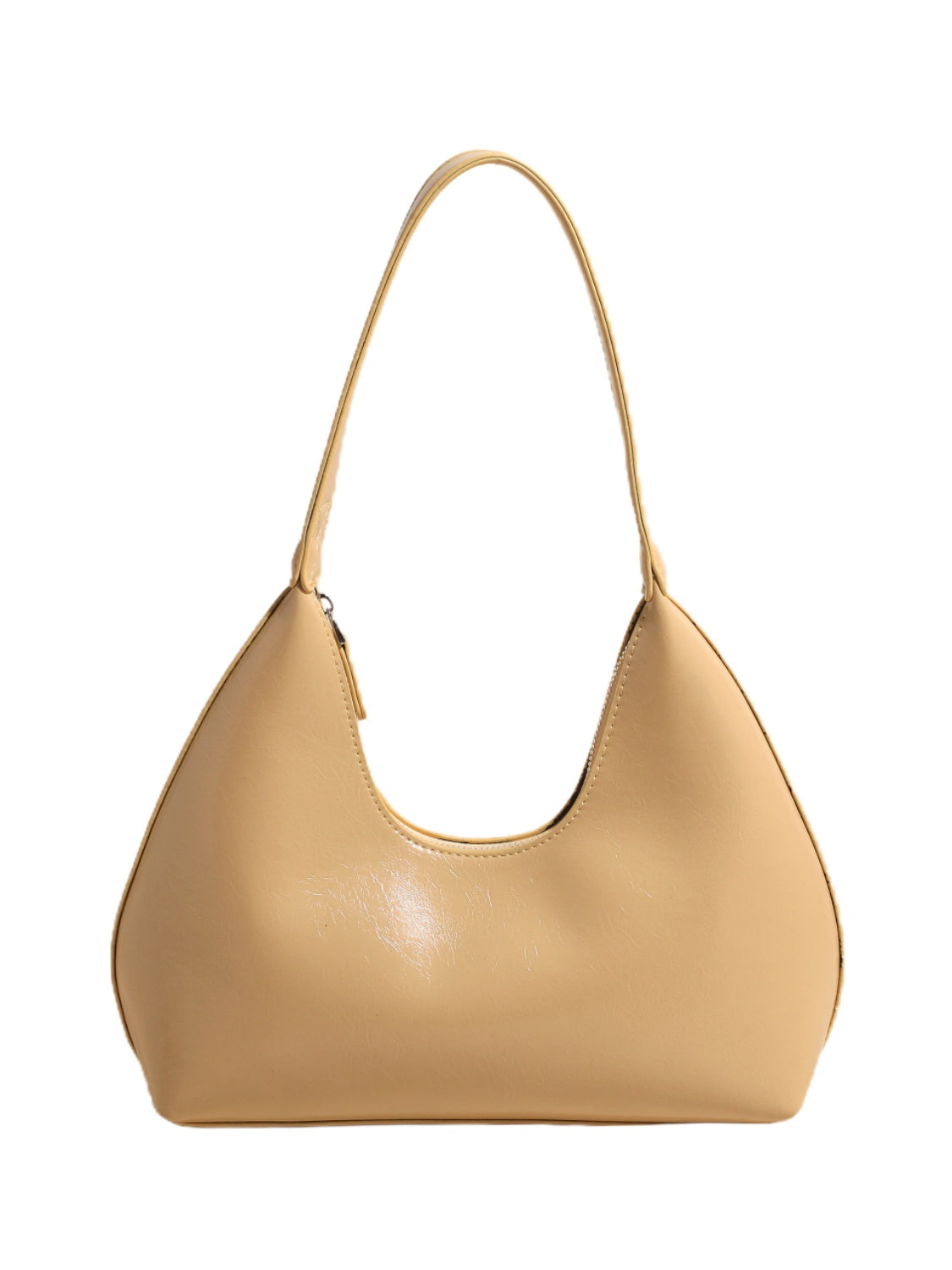 Minimalist Baguette Zip Shoulder Bag - MARIGOLD