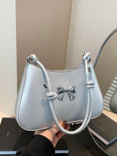 Bow PU Leather Knotted Strap Handbag - MARIGOLD