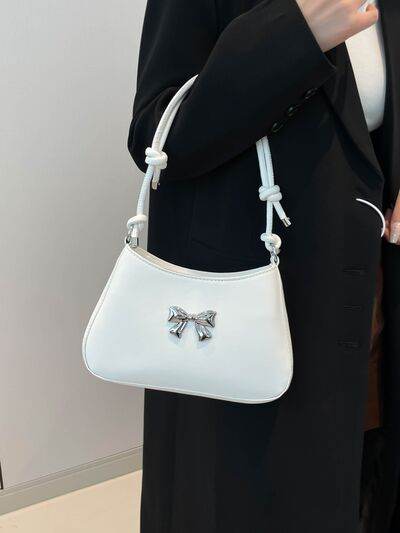 Bow PU Leather Knotted Strap Handbag - MARIGOLD