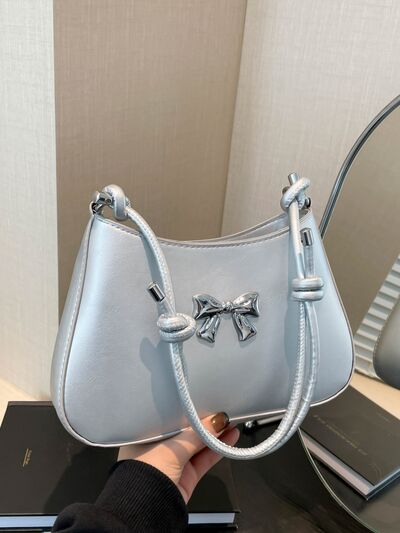 Bow PU Leather Knotted Strap Handbag - MARIGOLD